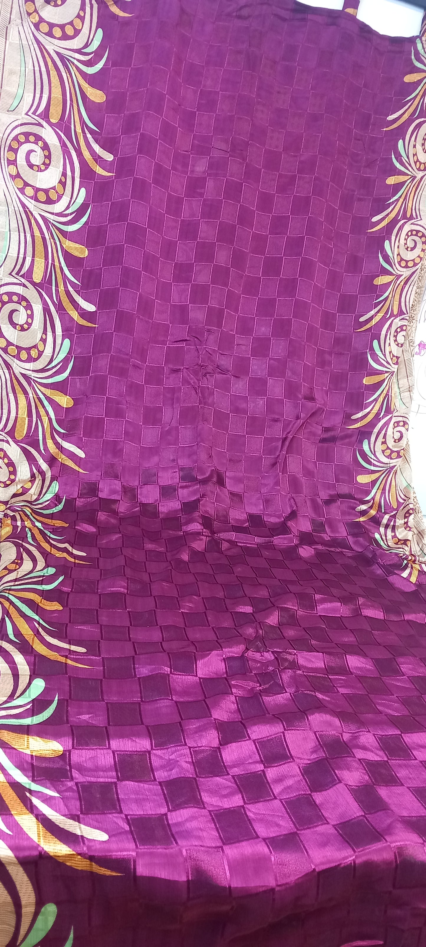 CORTINA MÁGICA PORQUE ES REVERSIBLE PATCHWORK A 2 CARAS YA CONFECCIONADA.ENVÍO GRATIS.