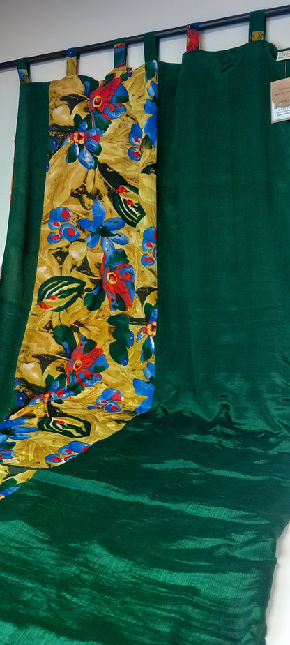 CORTINA CONFECCIONADA TRABILLAS REVERSIBLE PORQUE ES MÁGICA EN PATCHWORK ARTESANÍA CON AMOR DE LA INDIA.ENVÍO GRATIS SIN PEDIDO MÍNIMO