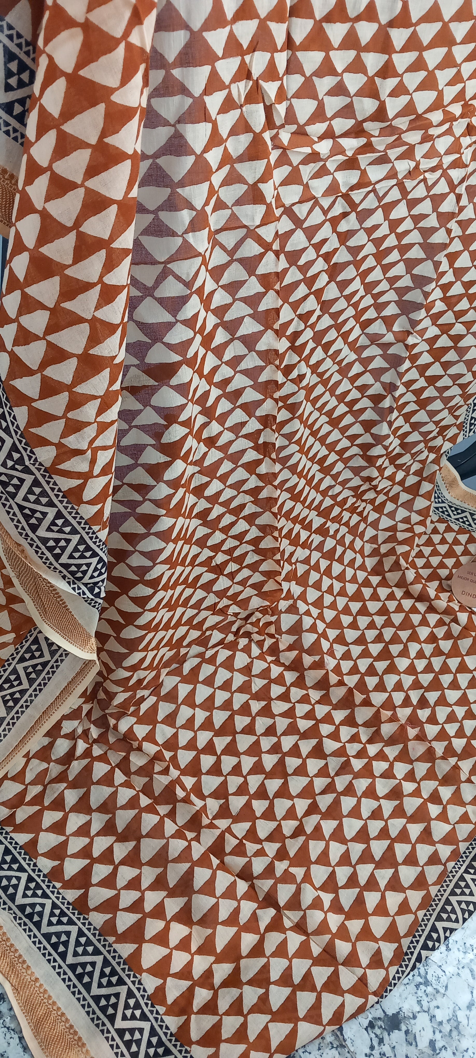 Pañuelo Foulard Bagru con alma artesanal.100% 