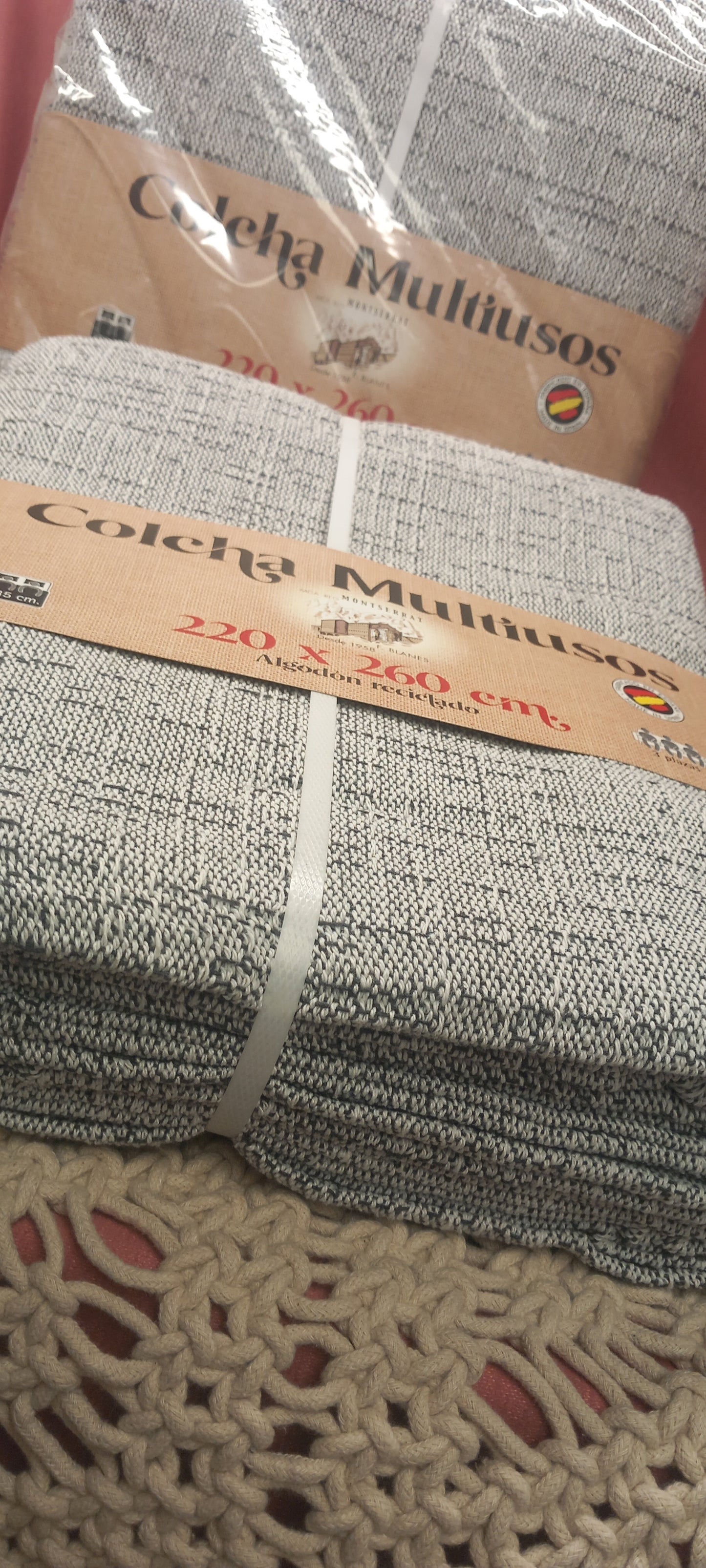 JARAPA MANTA RÚSTICA MULTIUSOS DE ALGODÓN RECICLADO. 80%ALGODÓN,ENVÍO GRATIS SIN PEDIDO MÍNIMO.