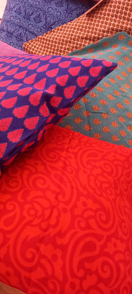 FUNDA DE COJÍN SAREE 40X40 ARTESANALEMENTE HECHA EN INDIA.ENVÍO GRATIS SIN PEDIDO MÍNIMO.