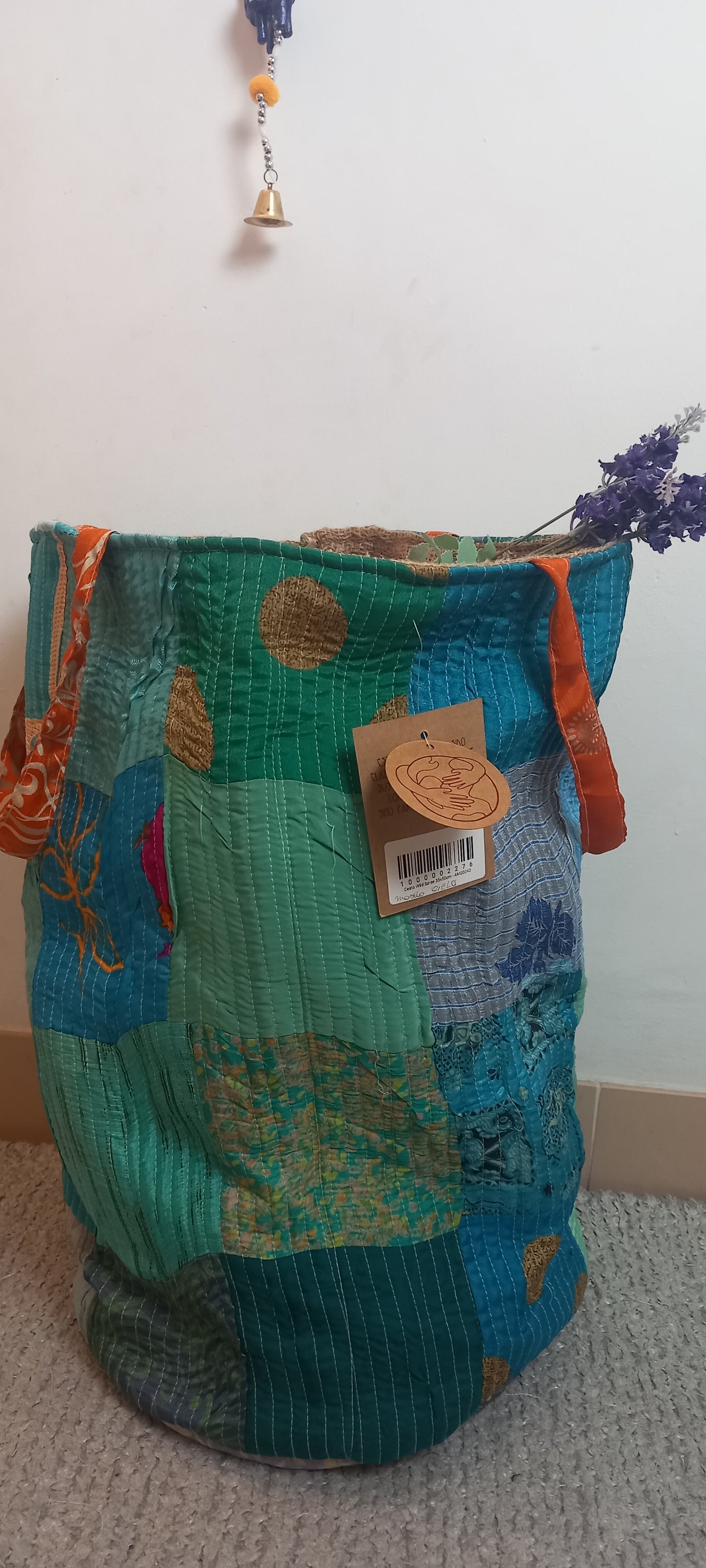 CESTO MULTIUSOS PATCHORK CON YUTE,MULTIFUNCIONAL CON ESTAMPADOS ÚNICOS,ENVÍO GRATIS SIN PEDIDO MÍNIMO.