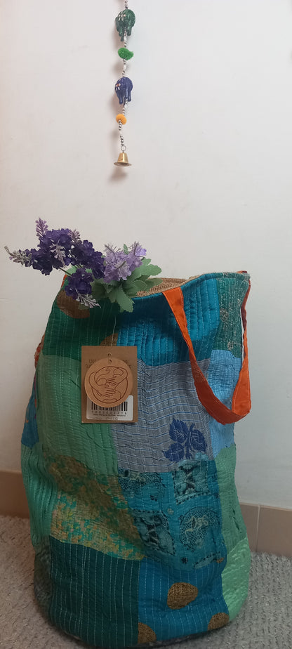 CESTO MULTIUSOS PATCHORK CON YUTE,MULTIFUNCIONAL CON ESTAMPADOS ÚNICOS,ENVÍO GRATIS SIN PEDIDO MÍNIMO.