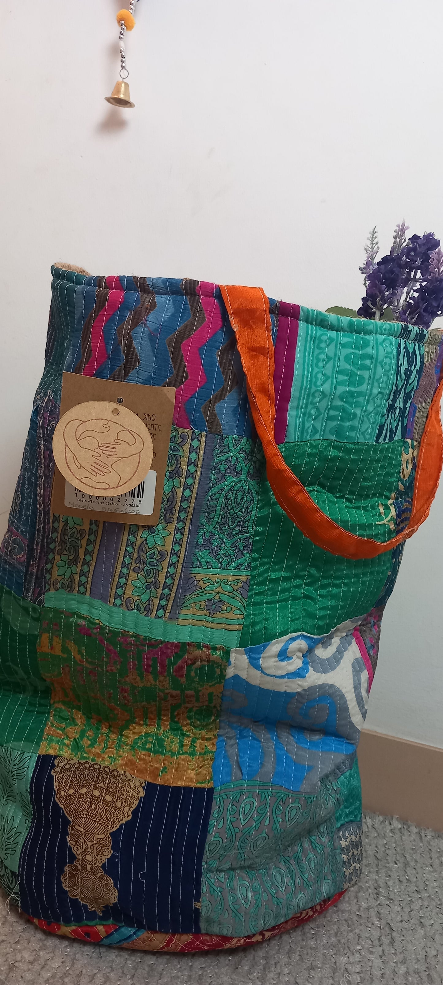 CESTO MULTIUSOS PATCHORK CON YUTE,MULTIFUNCIONAL CON ESTAMPADOS ÚNICOS,ENVÍO GRATIS SIN PEDIDO MÍNIMO.