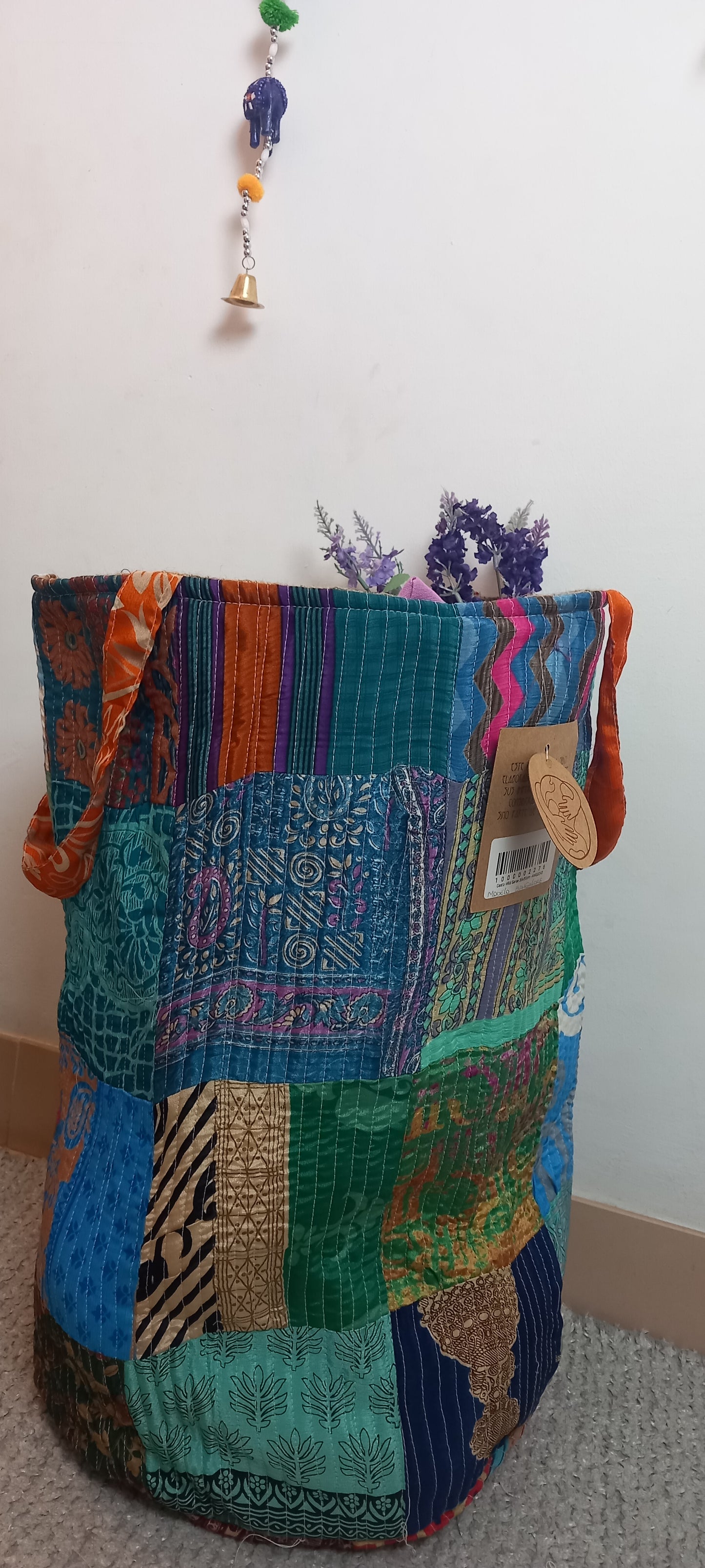 CESTO MULTIUSOS PATCHORK CON YUTE,MULTIFUNCIONAL CON ESTAMPADOS ÚNICOS,ENVÍO GRATIS SIN PEDIDO MÍNIMO.