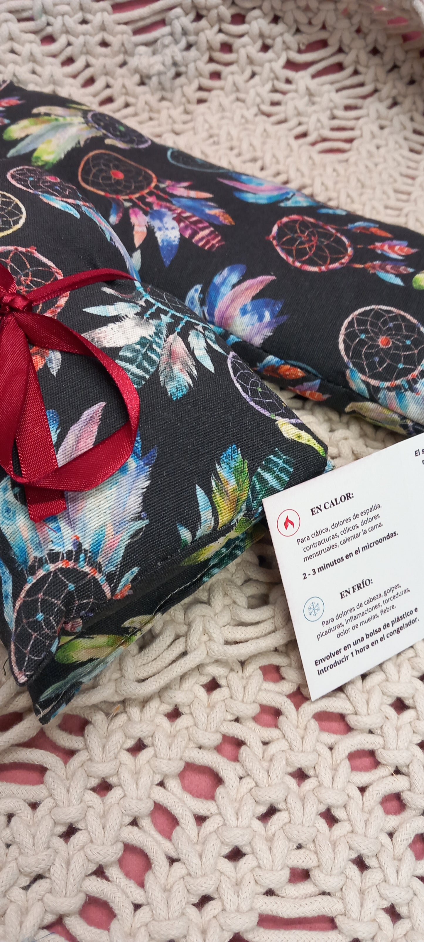 Saco térmico y terapeútico con estampado atrapasueños muy bonito.Precio sin competencia.Envío Gratis.