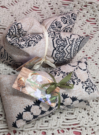 Sack of clovers on tan background.