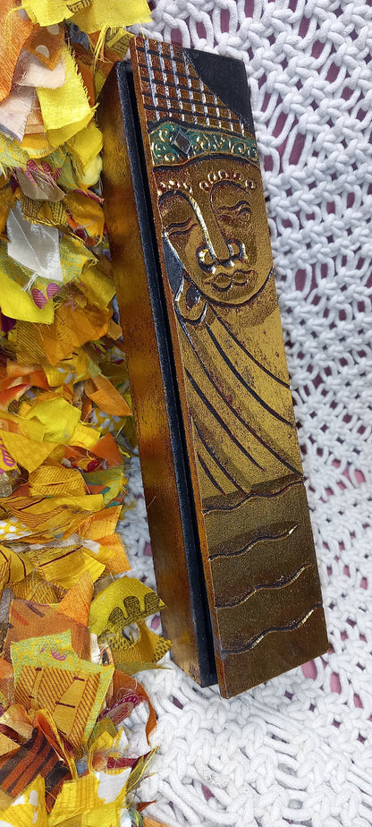 CAJA JOYERO DE BUDA DE MADERA,ARTESANÍA INDONESIA.ENVÍO GRATIS.