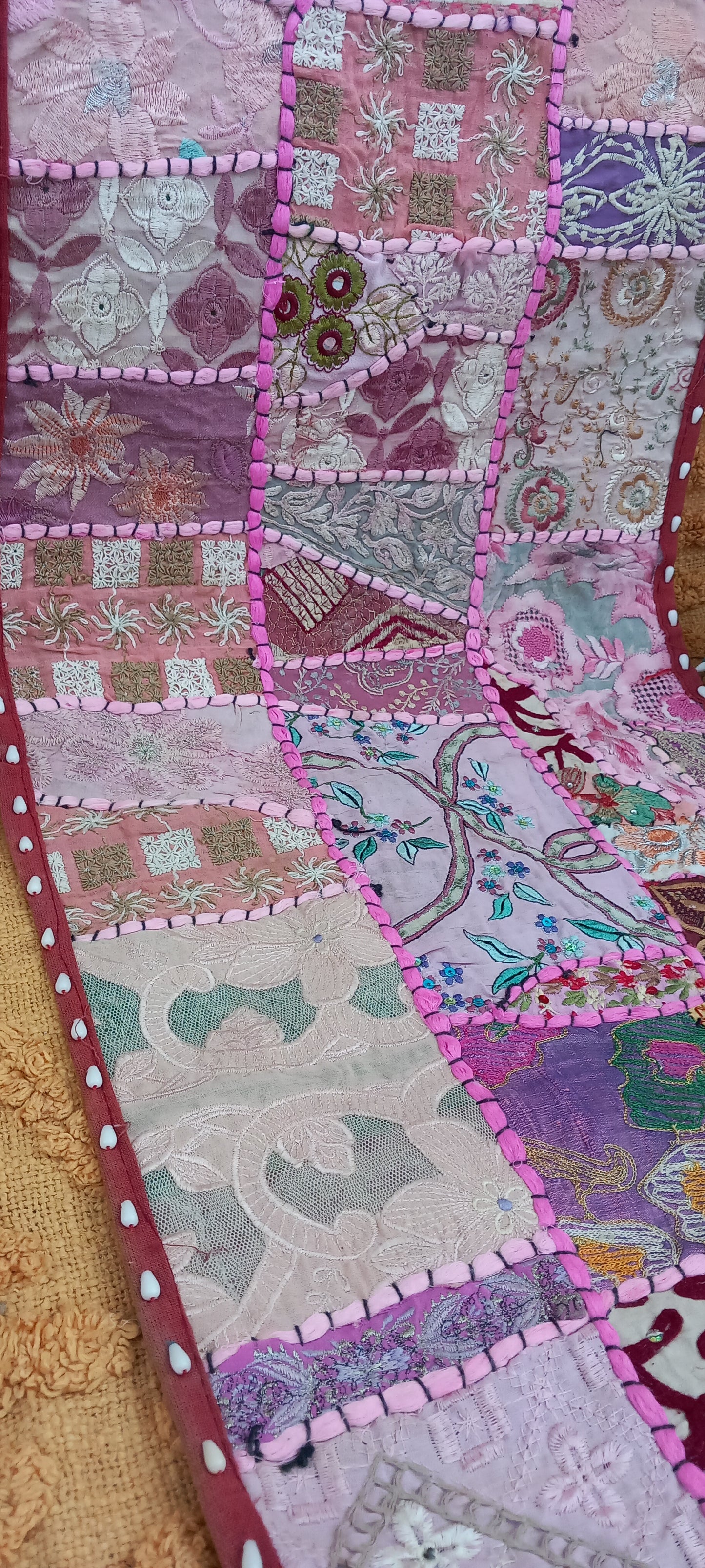 Camino de mesa patchwork flecos 35x150cm.Envío gratis sin pedido mínimo.