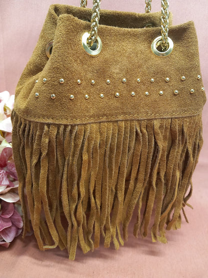 Fringed suede bag + GIFT Wallet.