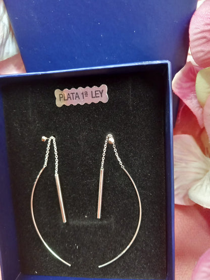 Sterling Silver Earrings. BAR.