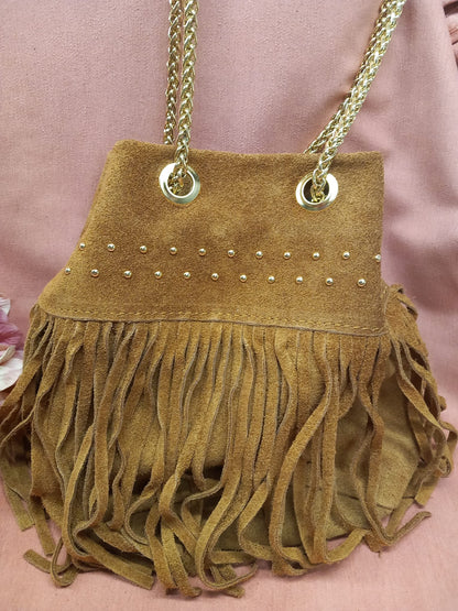 Fringed suede bag + GIFT Wallet.