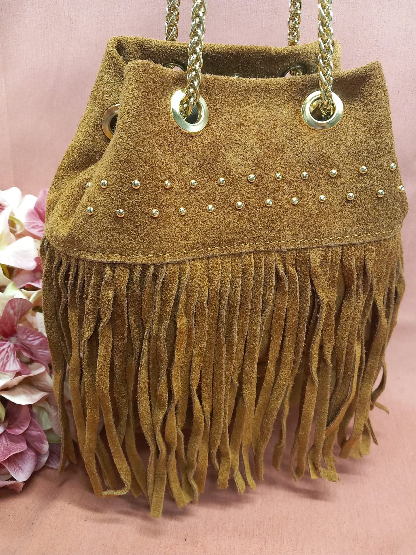 Fringed suede bag + GIFT Wallet.