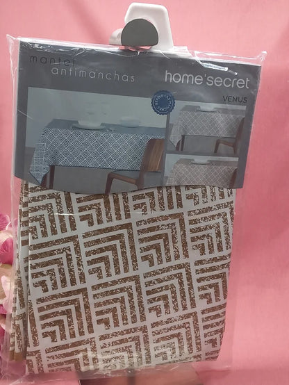 MANTEL ANTIMANCHAS MESA CUADRADA,ENVÍO GRATIS Y PRECIO SIN COMPETENCIA,ÉTNICO Y BEIG NEUTRO.