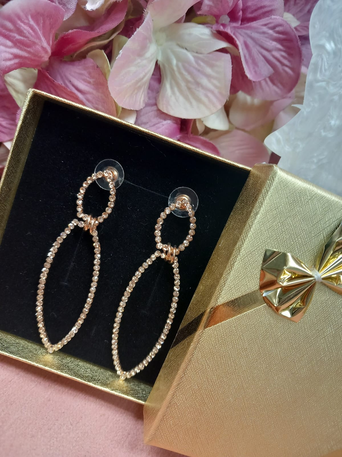 Romantic Golden Glitter Earrings