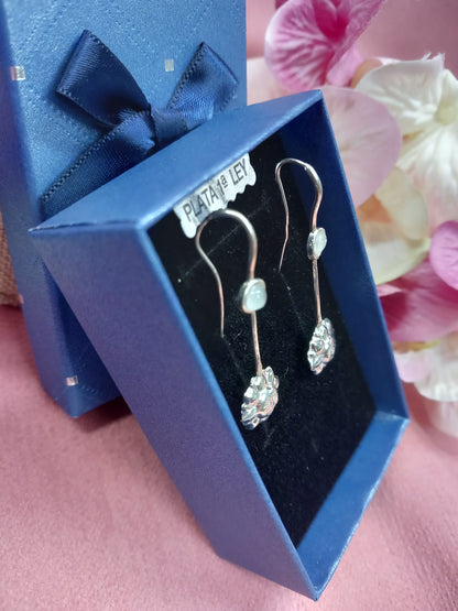 Boucles d'oreilles 1ère Loi en ARGENT avec PIERRE DE LUNE.