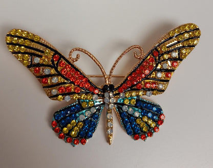 Yellow and Orange Butterfly Brooch