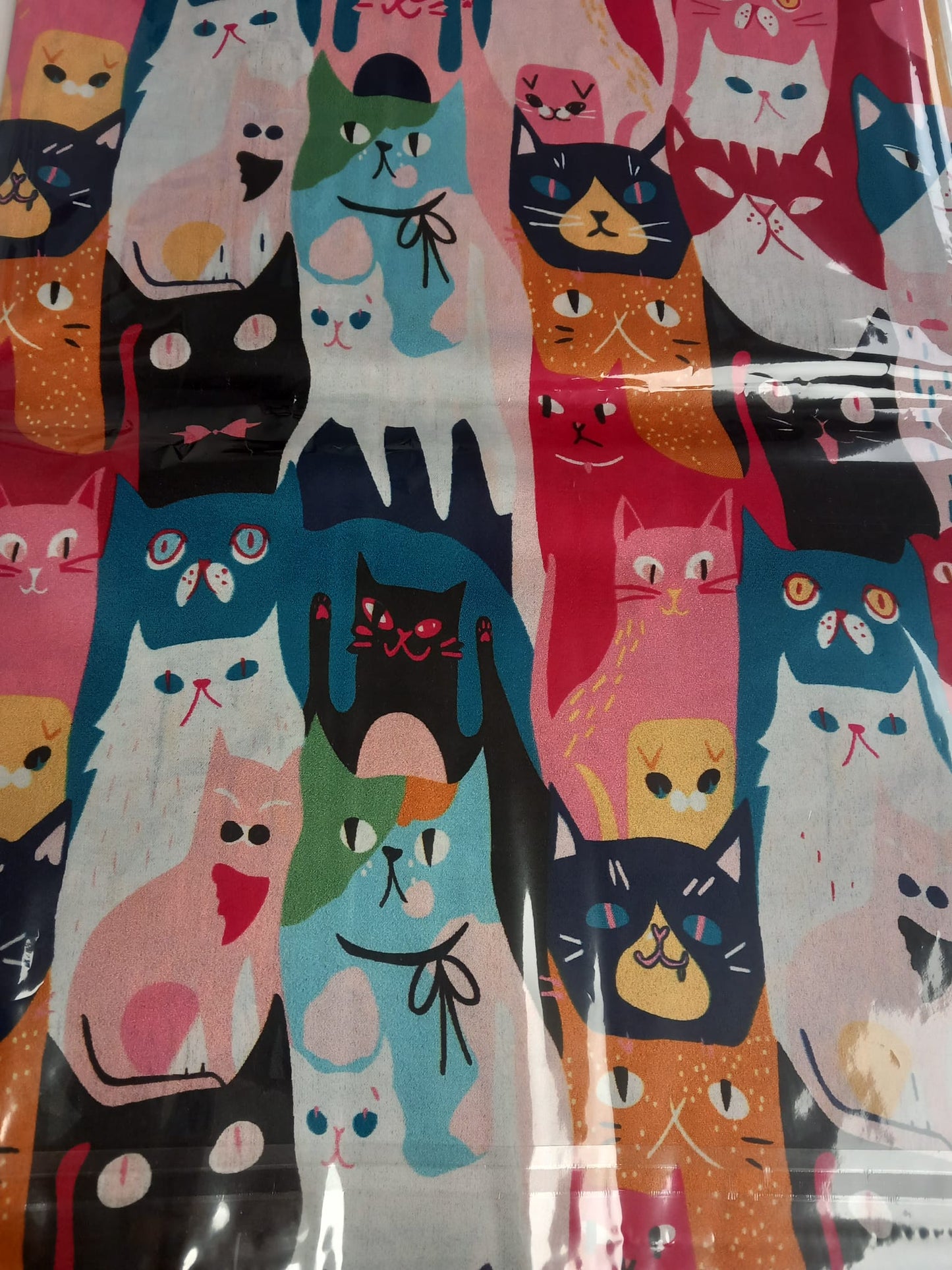 Pasmina Reversible 100% Silk Cute Kittens