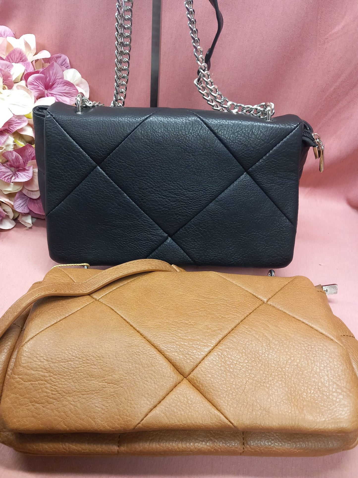 High quality silk texture leather bag