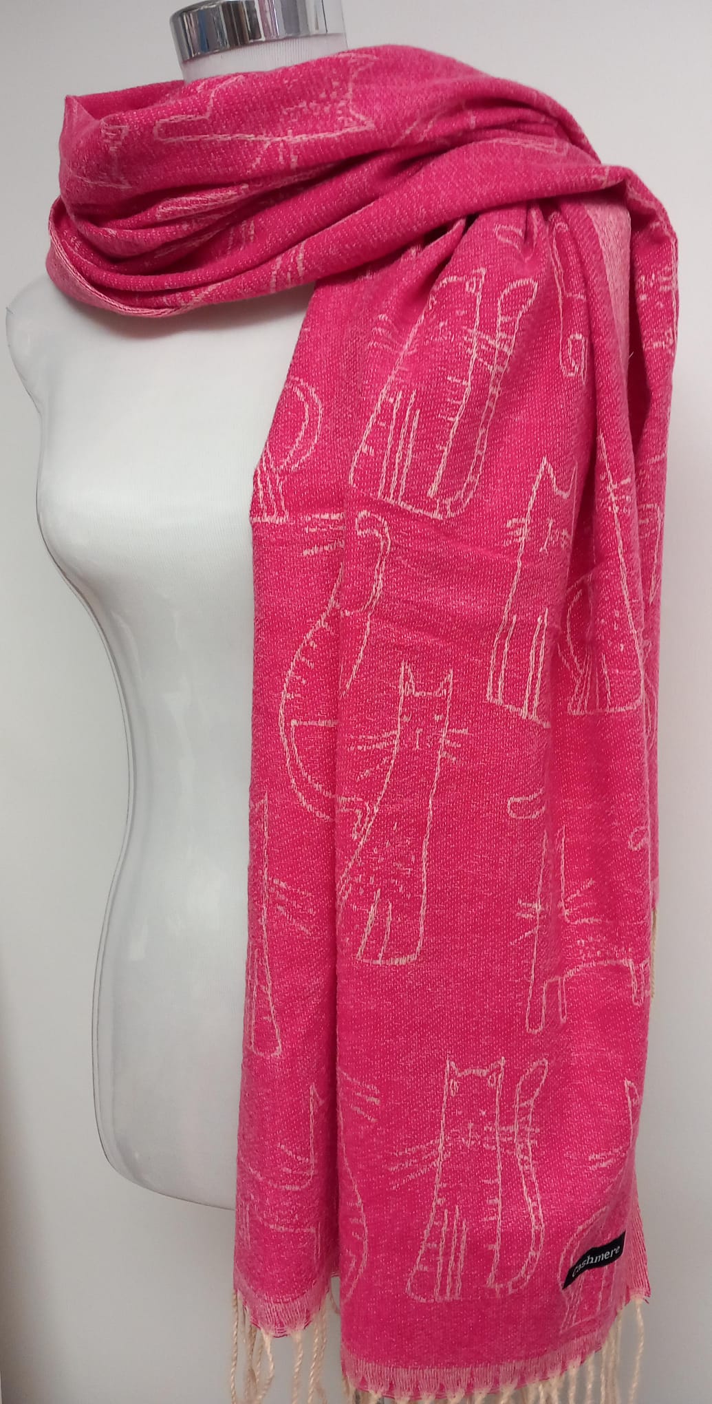 Soft Reversible Pashmina Scarf Loved Cats