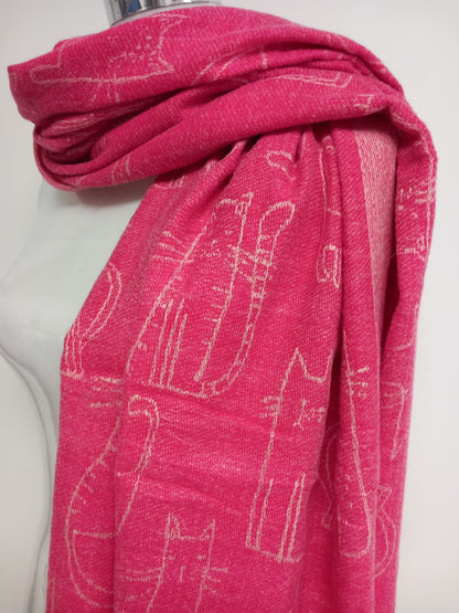 Suave bufanda pashmina reversible amados Gatos