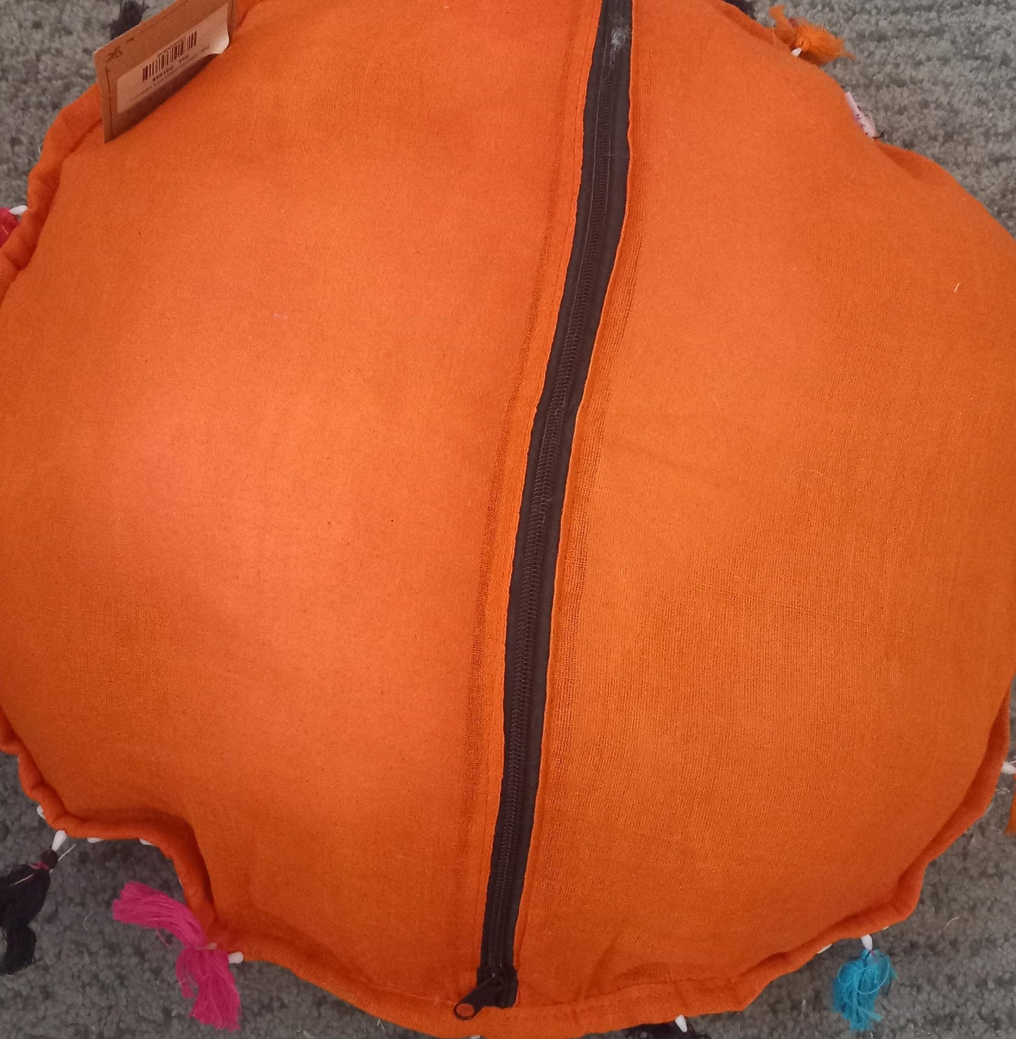 Cojín de suelo,zafú 58cm de diámetro,en patchwork,bordado artesanalmente en India.Envío Gratis y precio sin competencia.