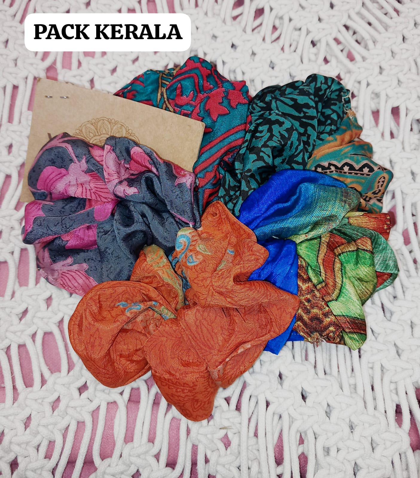 Pack x5 coleteros sedosos saree India.Envío gratis.
