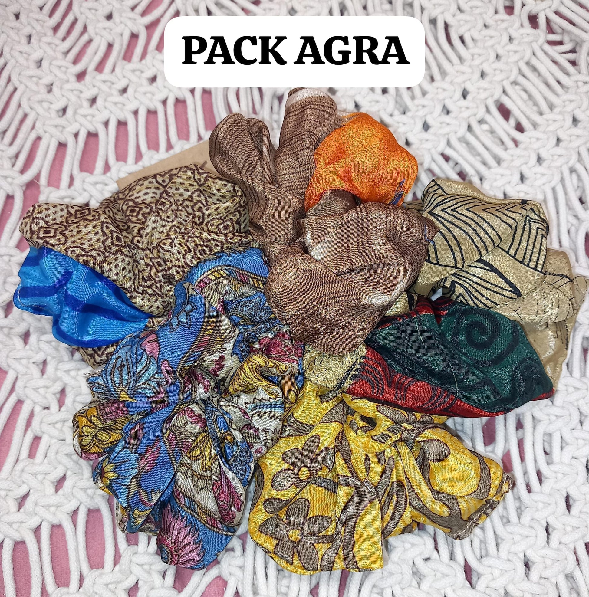 Pack x5 coleteros sedosos saree India.Envío gratis.