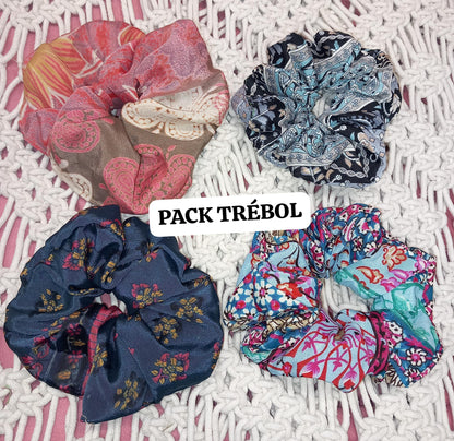 Scrunchie,coleteros y coleteros que se usan como pulseras.Pack de 4 a 9.90€ y envío gratis.