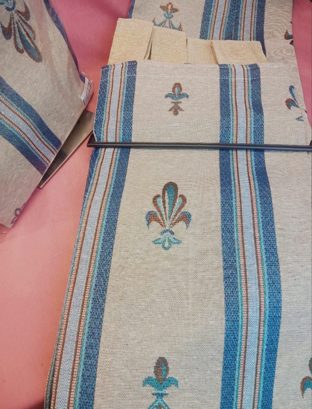 Cortinas confeccionadas tonos rústicos con azul.Envío Gratis,12.99€ precio sin competencia