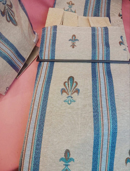 Cortinas confeccionadas tonos rústicos con azul.Envío Gratis,12.99€ precio sin competencia