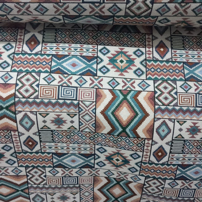 Tela modelo étnica con doble de ancho.Envío gratis.El precio es por metro lineal.MODELO CANCÚN.