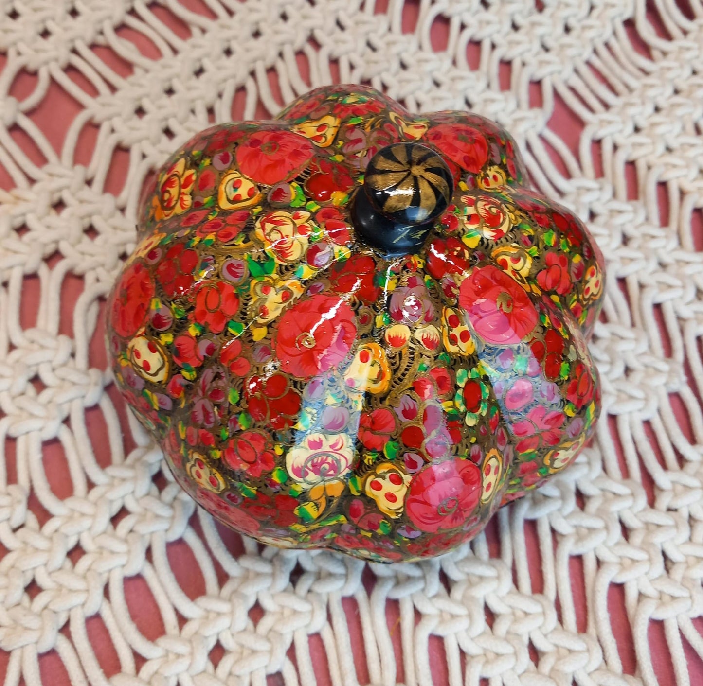 Caja artesanal en forma de calabaza. Artesanía India.Hecho a mano.Envío Gratis SIN pedido mínimo.