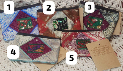 MONEDEROS VARANASI SEDOSOS ÚNICOS ARTESANALES,ENVÍO GRATIS SIN PEDIDO MÍNIMO.