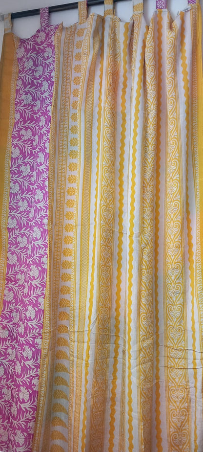 Set 2Cortinas **saldo en el revés 1banda**confeccionadas reversibles artesanía India de primerísima calidad.Modelo Aladino.