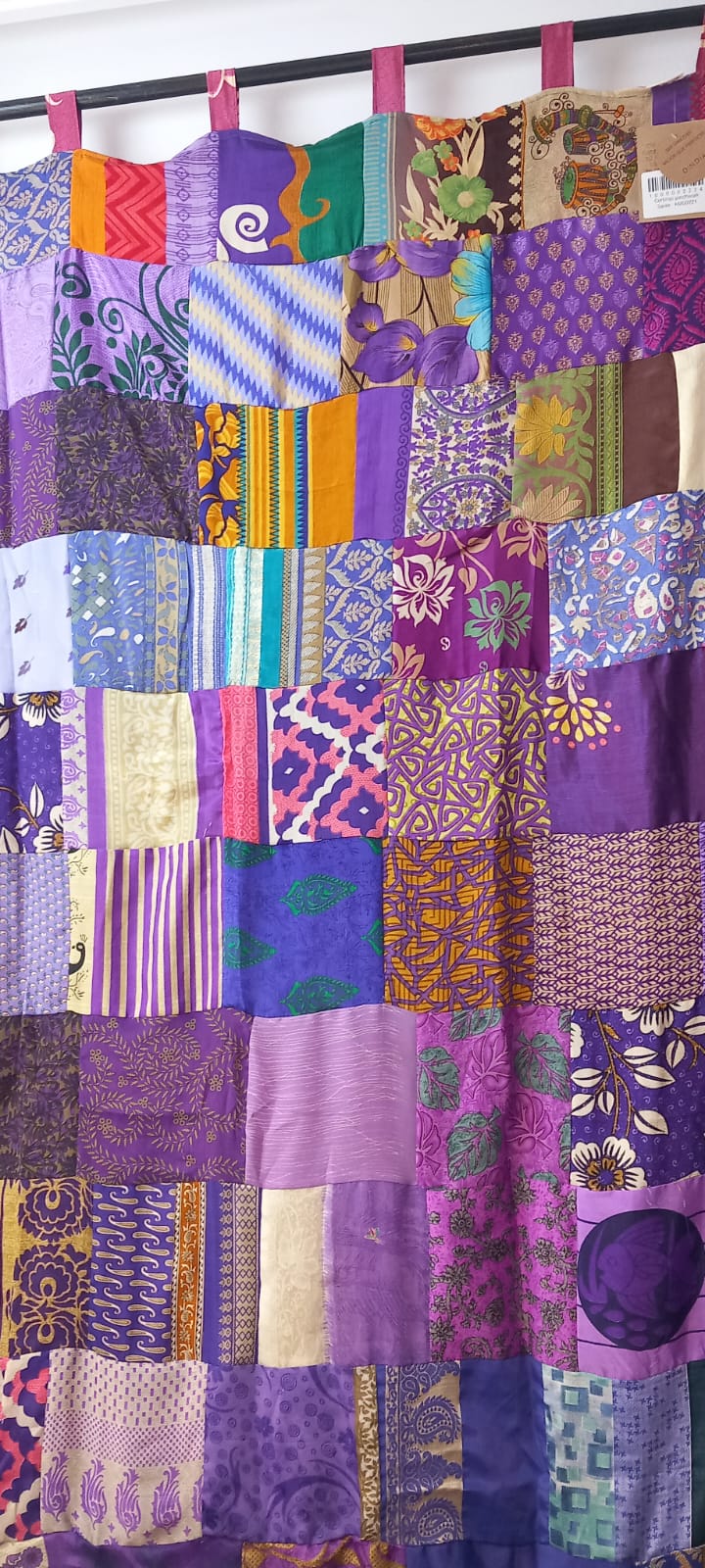 Cortinas reversibles ya confeccionadas técnico patchwork en India,modelo Maharaja.