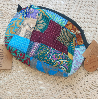 NECESER SAREE, UNA JOYA TEXTIL EN PATCHWORK,MÁGICO Y ÚNICO.MODELO AGUAMARINA.ENVÍO GRATIS.
