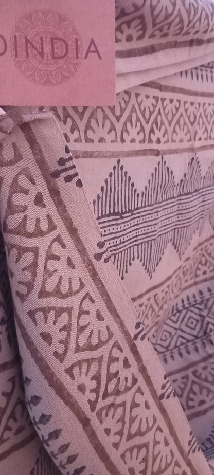 Pañuelo pasmina block print BLP001 modelo masala,100%algodón y 100%artesanal,envío gratis sin pedido mínimo.