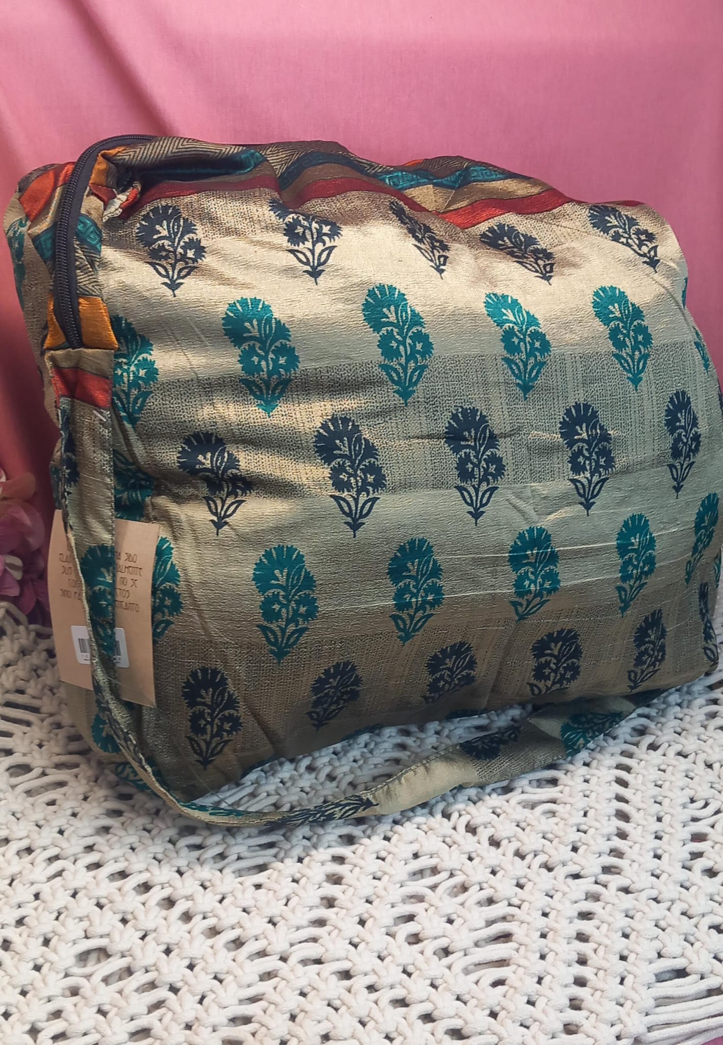 Bolso india 100%artesanía India...Con cremallera.Modelo Brahma.Envío gratis sin pedido mínimo.