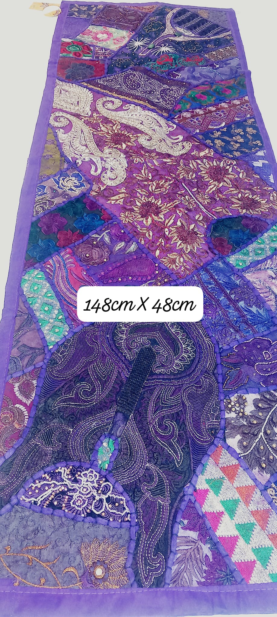 CAMINO DE MESA PATCHWORK 48X148CM ES UNA OBRA DE ARTE,JOYA TEXTIL CON ALMA.ENVIO GRATIS SIN PEDIDO MÍNIMO.