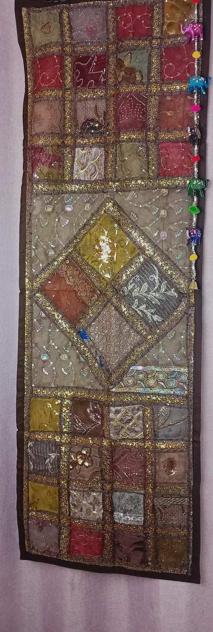 Textil Tapiz y Camino bordado patchwork elefante 90x60 cm,ENVÍO GRATIS SIN PEDIDO MÍNIMO