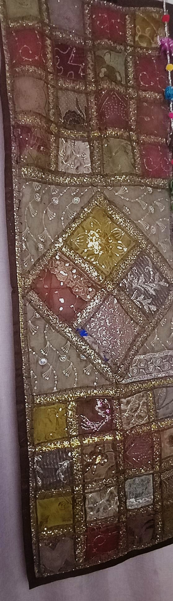 Textil Tapiz y Camino bordado patchwork elefante 90x60 cm,ENVÍO GRATIS SIN PEDIDO MÍNIMO