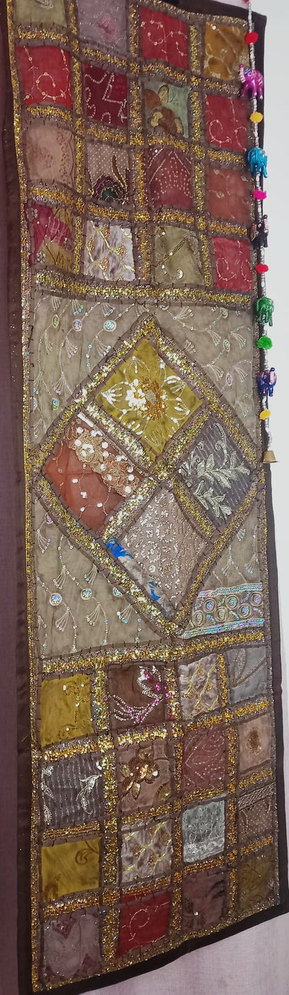 Textil Tapiz y Camino bordado patchwork elefante 90x60 cm,ENVÍO GRATIS SIN PEDIDO MÍNIMO