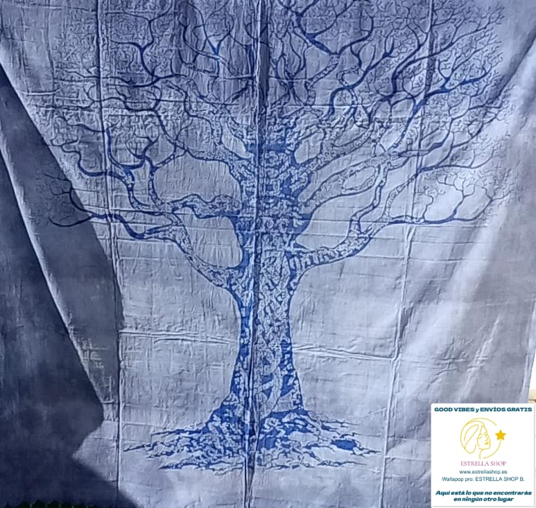MULTIUSO PLAID CUBRE Árbol de la vida.ARTESANÍA INDIA 210X240CM ENVÍO GRATIS SIN PEDIDO MÍNIMO.