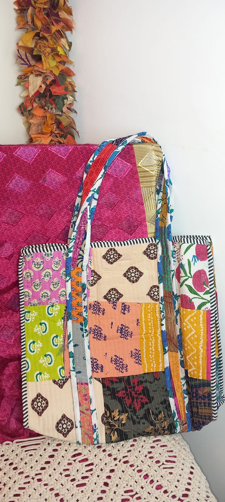 BOLSA TOTE BAG MULTIFUNCION REVERSIBLE MODELO BOMBAY CON ENVÍO GRATIS SIN PEDIDO MÍNIMO.