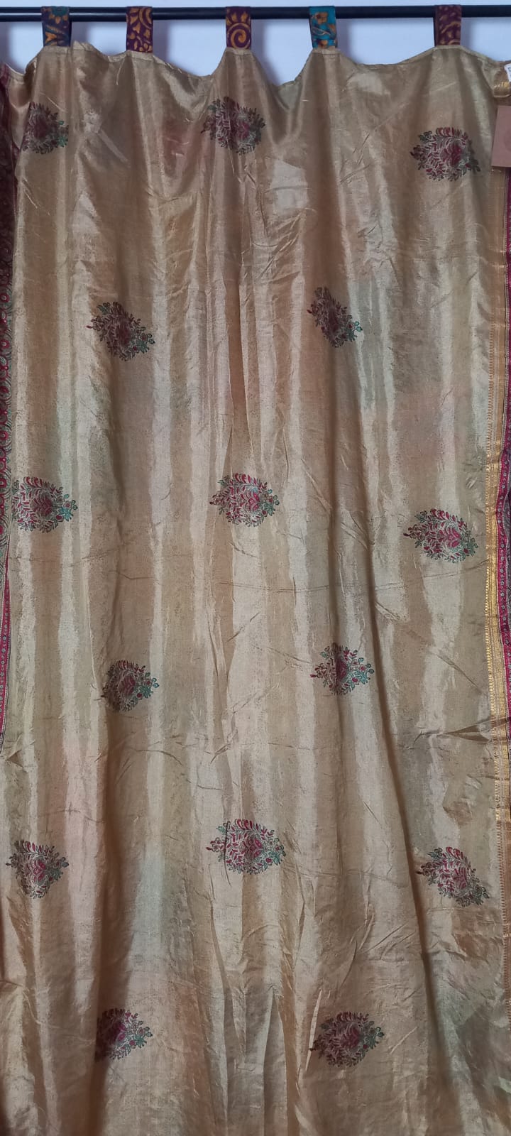 CORTINA MÁGICA PORQUE ES REVERSIBLE PATCHWORK A 2 CARAS YA CONFECCIONADA.ENVÍO GRATIS.