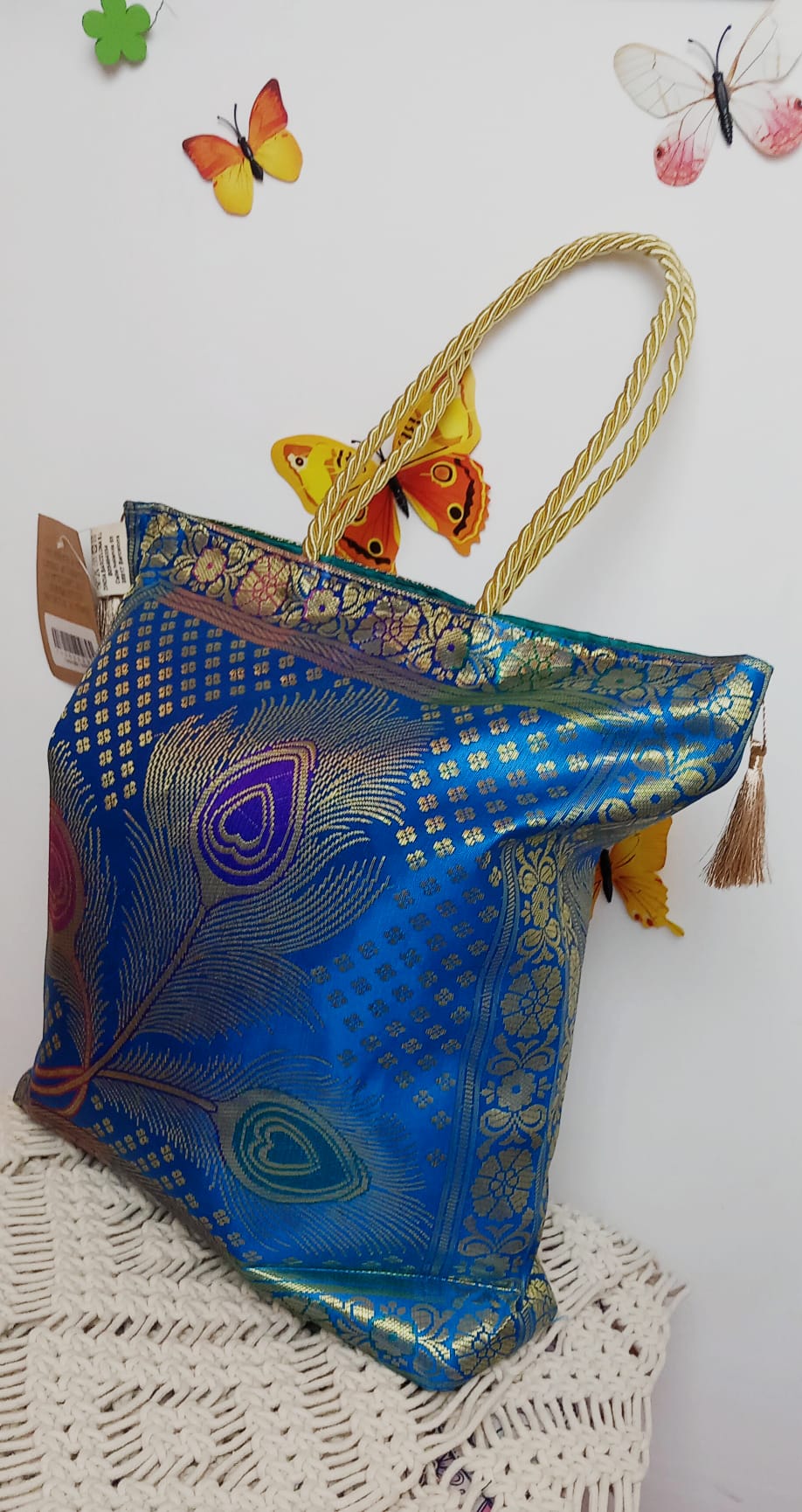 Tote seda saree de primera calidad,artesanía India,envío gratis sin pedido mínimo y precio sin competencia.