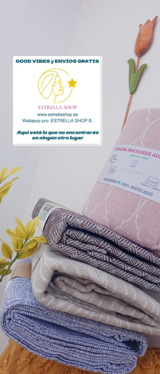 JARAPA PLAID MULTIUSOS ALGODÓN RECICLADO:MAGIA EN TU HOGAR ENVÍO GRATIS SIN PEDIDO MÍNIMO.