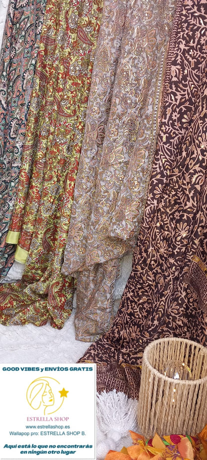 TELAS SEDOSAS SAREE POR METROS TESORO TEXTIL LLENO DE HISTORIA Y TRADICIÓN.ENVÍO GRATIS SIN PEDIDO MÍNIMO.