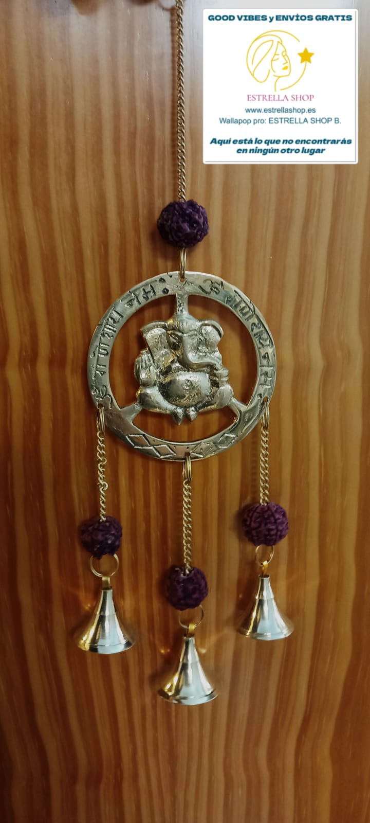 COLGADOR RUDRASKHAS Y ESPIRITUALIDAD CON CAMPANITAS PIEZA VIBRANTE IMPRESNCINDIBLE EN TUS AMBIENTES CON ALMA Y DISTINCIÓN.ENVÍO GRATIS SIN PEDIDO MÍNIMO.